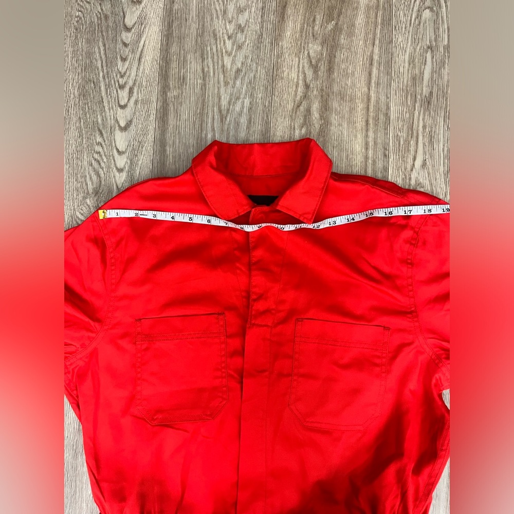 CQR Bright Red Coveralls Jumpsuit Dungarees Overall work Utility Men’s Small - Picture 6 of 9